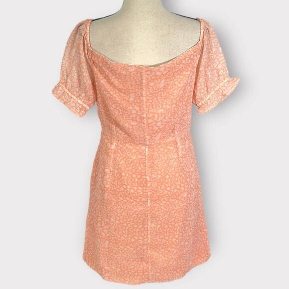 Walter Baker Beverly‎ Off-The-Shoulder Ruched Leopard-Print Crepe Mini Dress 10 - Picture 5 of 12